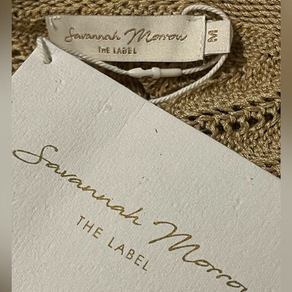 Savannah Morrow The Label Knit North Backless Cotton Dress Cafe Size Medium NWT - Picture 7 of 9